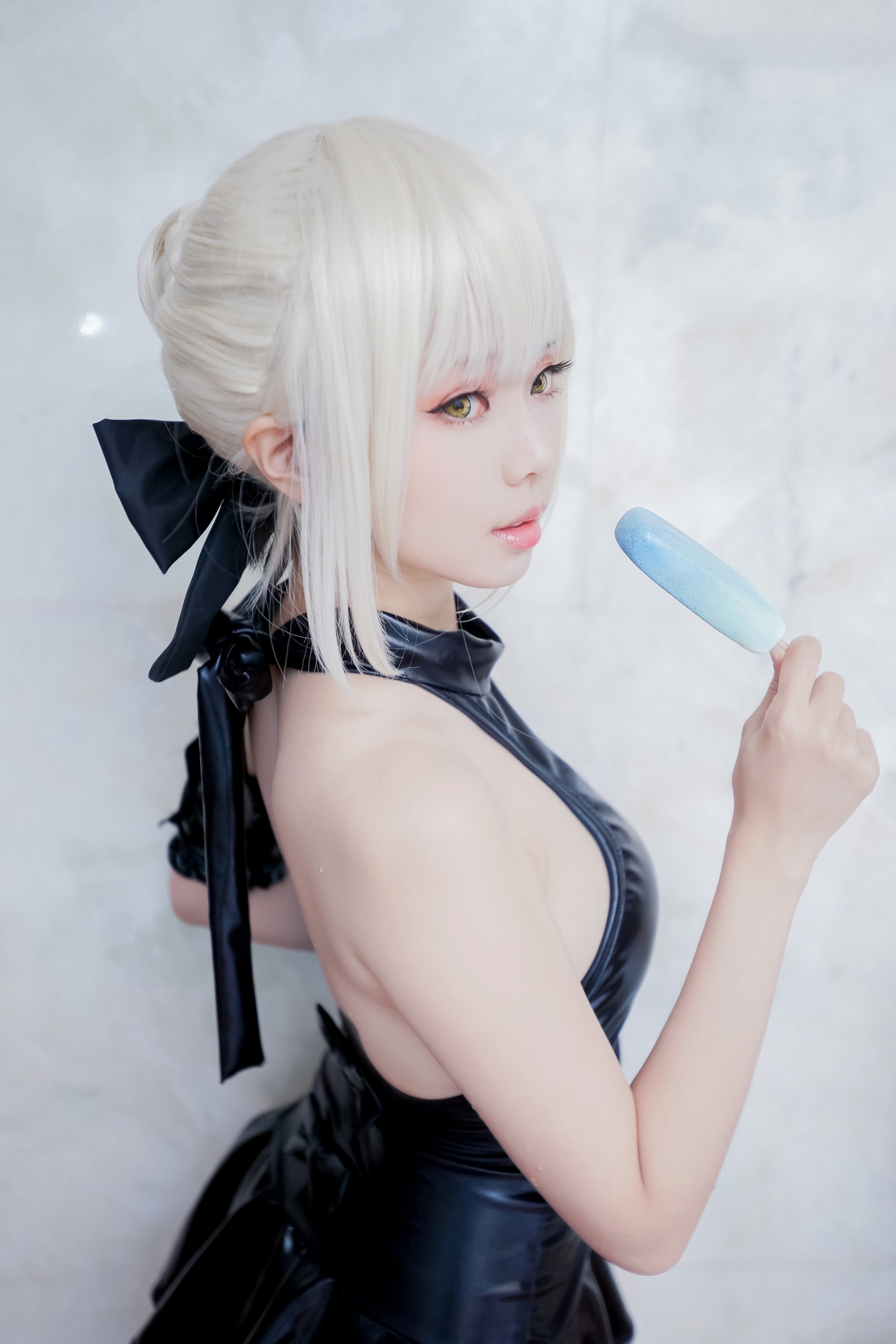 图片[1]-ElyEE子 – NO.037 黑皮泳裙 [15P]-XikXak